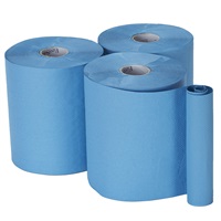 Click for a bigger picture.Bay West Hand Towel Roll - Blue 100m 357 sheets per roll  12 per case