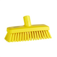 Click for a bigger picture.Compact Wall Stiff Deck Scrub  - Yellow - 225mm